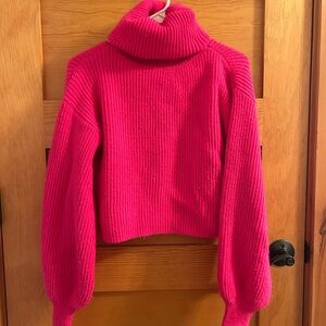 Q2 Vibrant Pink Cowl Neck Sweater